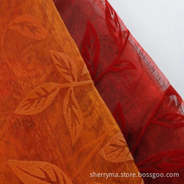 Famous brand elegance organza flocking floral fabric